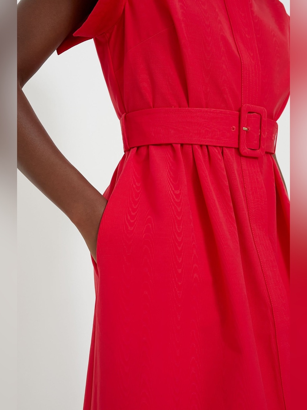 New Tuckernuck Chloe Red Belted Shirt Dress - size M. - Picture 7 of 11